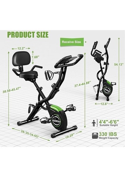 Katlanabilir Egzersiz Bisikleti 4'ü 1 Arada Sabit Manyetik Bisiklet Evde Egzersiz Kondisyon Bisikleti indirimleri