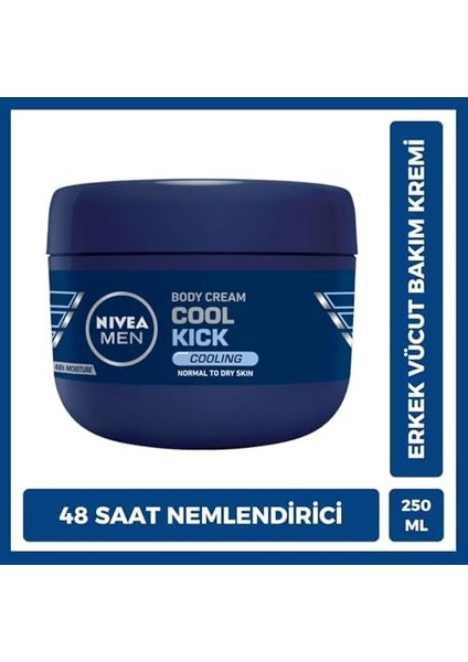 Nıvea Men Erkek Vücut Bakım Kremi Cool Kick 250ML, 48 Saat Nemlendirici, Normal ve Kuru Cilt, Ferahlatıcı modelleri