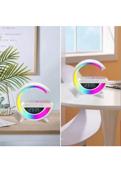 Hs 5214 Bluetooth Hoparlör - Fm Radyo - Kablosuz Telefon Şarj Ünitesi - Dijital Saat Rgb Masa Lambası fiyatları