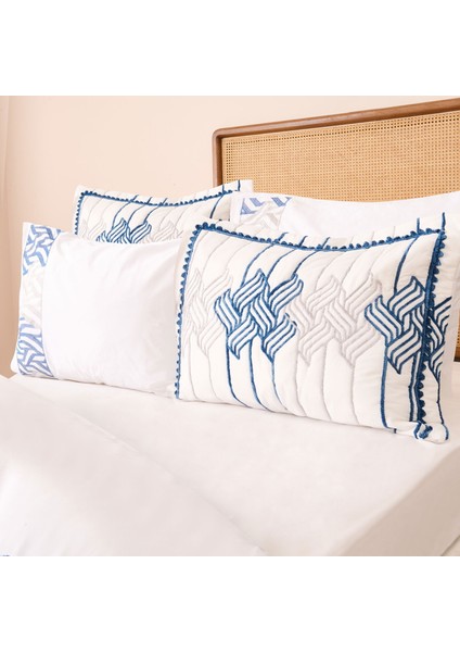 Store Ruby Çift Kişilik 7 Parça Yatak Örtüsü Seti - Krem / Gri fiyatları