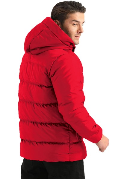 İçi Astarlı Su ve Rüzgar Geçirmez Cepli Kapüşonlu Erkek Mont fırsatları