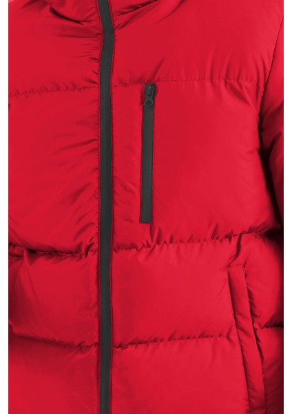 İçi Astarlı Su ve Rüzgar Geçirmez Cepli Kapüşonlu Erkek Mont indirimleri