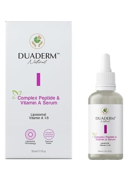 Duaderm Kırışıklık Karşıtı Complex Peptide ve Vitamin A Serum, 30 ml