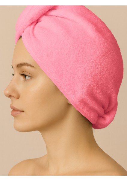 Pamuklu Saç Kurutma Bonesi,saç Kurutma Havlusu | Yumuşak ve Süper Emici | Düğmeli |