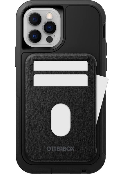 Magsafe Cüzdan, Nakit ve Kart Için 2 Cepli Yumuşak Dokunuşlu Cüzdan, Güçlü Manyetik Hizalama, Magsafe ile Uyumlu, ile Uyumlu, Siyah