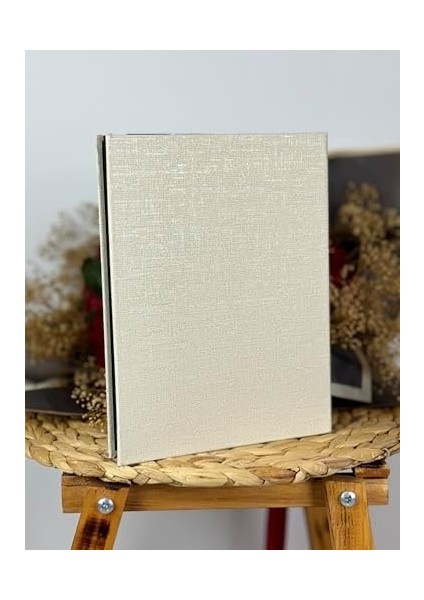 15X21CM 100 Fotoğraf Kapasiteli Lüks Çerçeveli Koton Fotoğraf Albümü Krem fiyatları