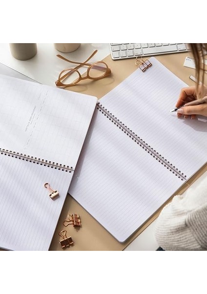 Spiralli Karton Kapak 2’li Set Çizgili Okul Defteri 80 Yaprak, Ders Programlı Pembe Kelebek fiyatları