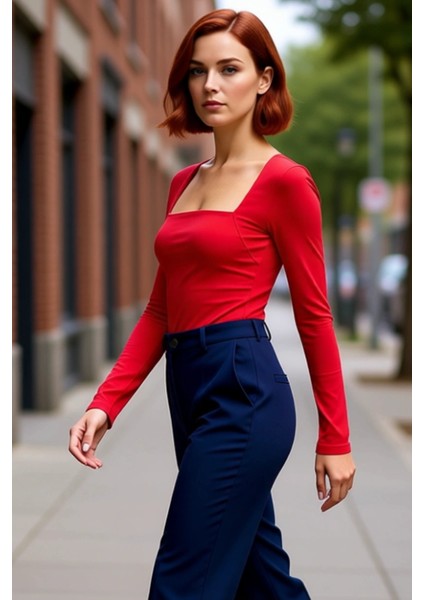 Stil Kadın Büzgü Drape Detaylı Vücuda Oturan Bluz Regular Örme Slim Kalıp modelleri