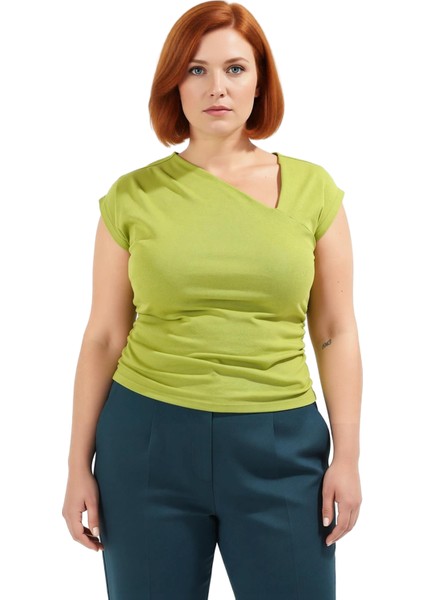 Asimetrik Yaka %100 Pamuk Örme Bluz Modern Kadın Şık ve Rahat Bir Seçenek Kaliteli modelleri