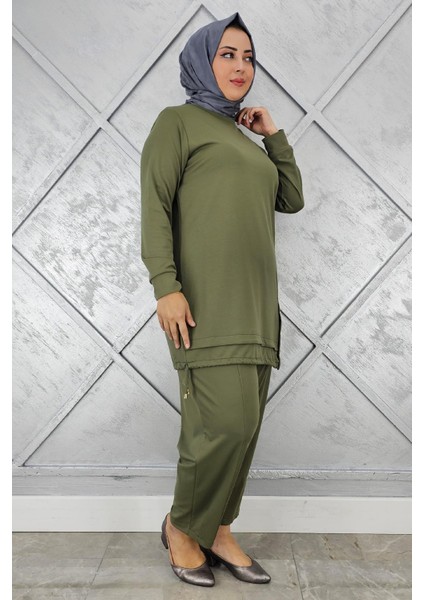 Kadın Düğme Bağcık Detaylı Tesettür Takım fiyatları