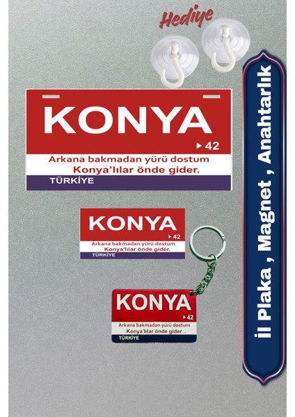 "konya" Retro Plaka , Retro Magnet , Anahtarlık, 3mm Mdf , Dekoratif Duvar & Araba Tabelası