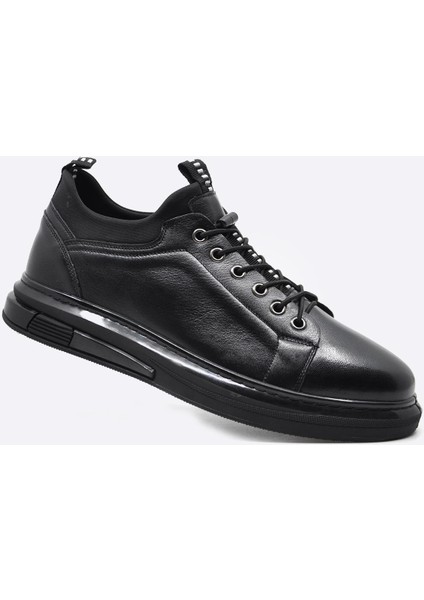 Hakiki Deri Sneaker Erkek Ayakkabı Siyah 9974
