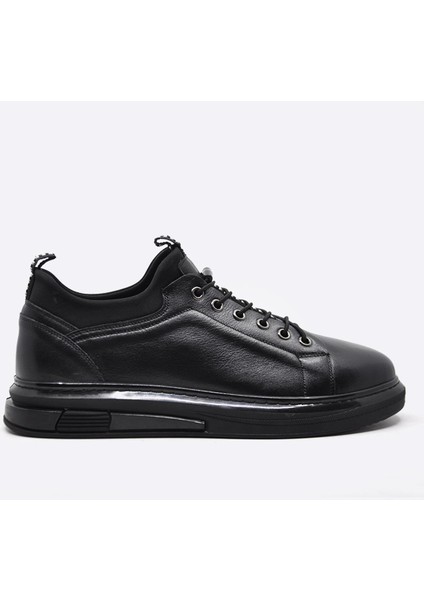 Hakiki Deri Sneaker Erkek Ayakkabı Siyah 9974 modelleri