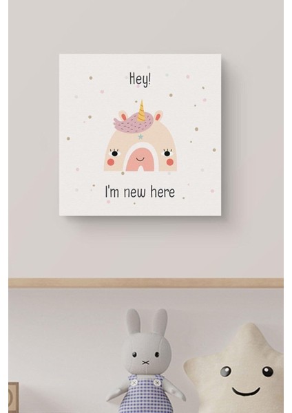 Bebek Odası Için Minimal Tasarımlı Kanvas 25 x 25 cm