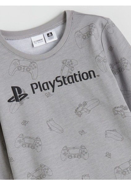 Lcw Kids Gri Bisiklet Yaka Playstation Baskılı Erkek Çocuk Pijama Takımı modelleri