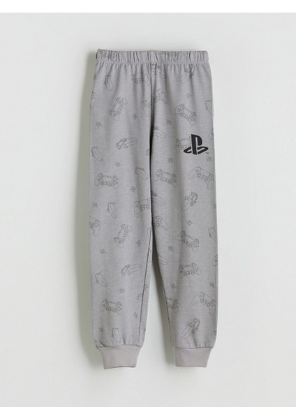 Lcw Kids Gri Bisiklet Yaka Playstation Baskılı Erkek Çocuk Pijama Takımı indirimleri