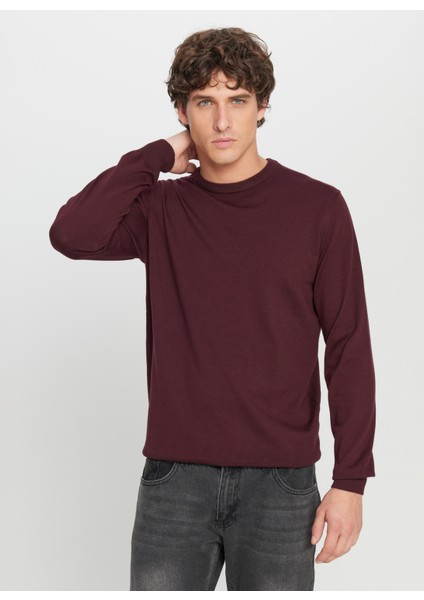 Bisiklet Yaka Standart Bordo Erkek Kazak ACE043261432_BRD modelleri