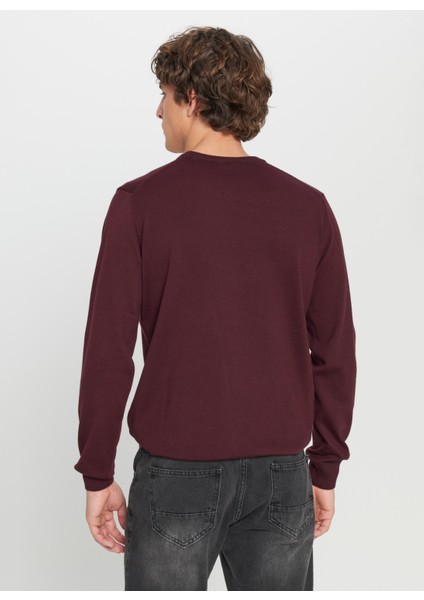 Bisiklet Yaka Standart Bordo Erkek Kazak ACE043261432_BRD indirimleri