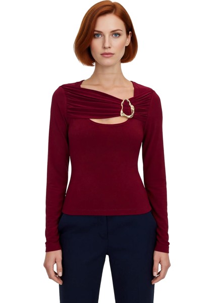 Kadınlar Için Özel Tasarım Aksesuarlı Vücuda Oturan Örme Üst Kaliteli Şık Rahat Modern Zarif fiyatları