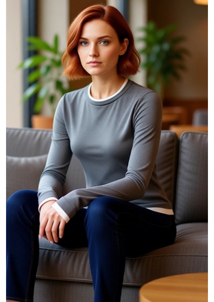 Kadın Casual Bluz Viskon Ribana Fitted Kesim Dik Yaka Uzun Kollu Esnek Kumaş Günlük Kullanım fırsatları