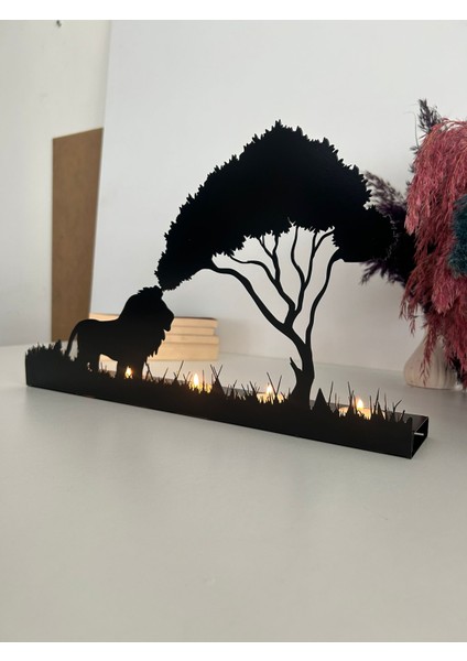 Ormanın Kralı Temalı Dekoratif Metal Mumluk modelleri
