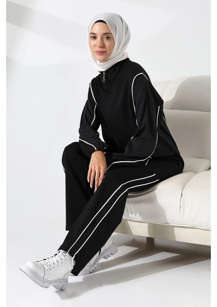 Kadın Mevsimlik Penye Alt Üst Spor ve Rahat Siyah Tesettür Takım indirimleri