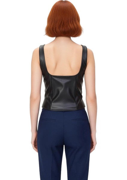 Kadınlar Için Bağcıklı Detaylı Vücuda Oturan Suni Deri Üst Kaliteli Şık Rahat Modern Zarif fiyatları