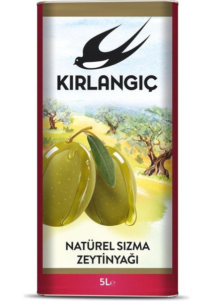 Kırlangıç Natural Sızma Zeytinyağı 5 Lt Teneke