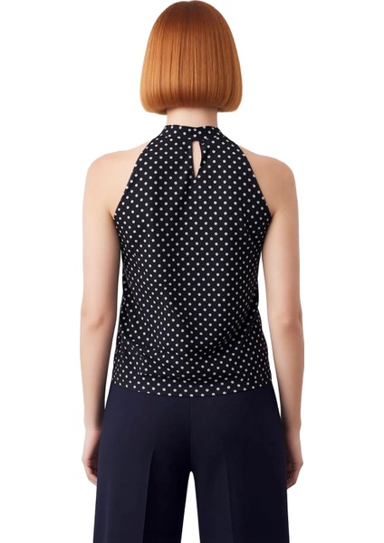 Kadın Desenli Yaka Detaylı Esnek Örme Bluz Kaliteli Şık Rahat Modern Zarif Günlük fiyatları