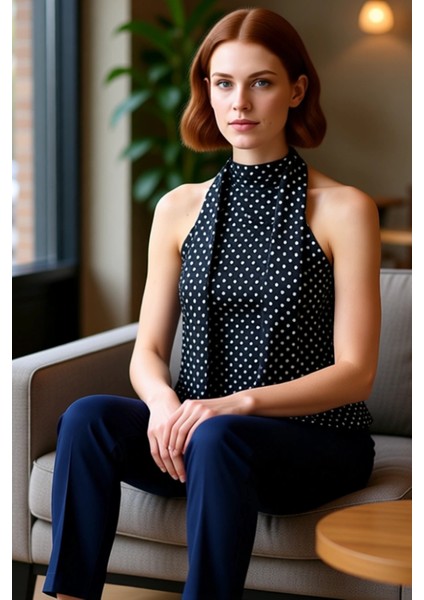 Kadın Desenli Yaka Detaylı Esnek Örme Bluz Kaliteli Şık Rahat Modern Zarif Günlük fırsatları