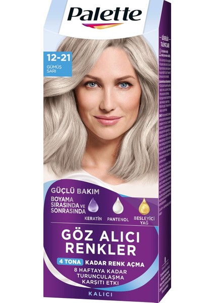 Palette Göz Alıcı Renkler 12-21 Gümüş Sarı modelleri