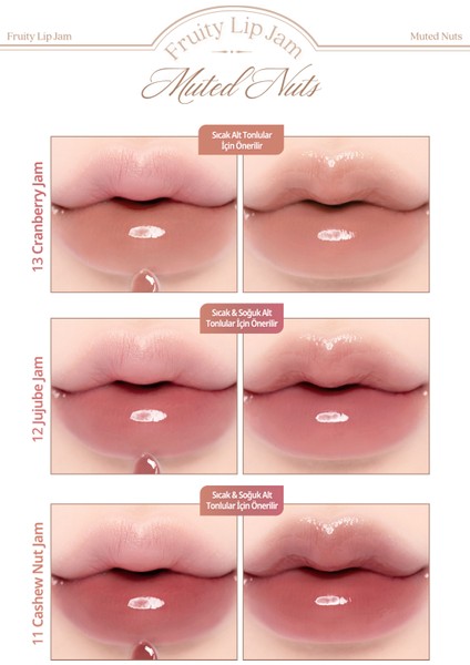Yoğun Parlaklık Sunan, Meyve Renklerinde Kavanozda Dudak Balmı Dasıque Fruity Lip Jam 11 Cashew Nut modelleri
