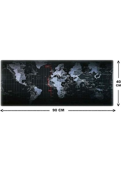 Dünya 1 Oyuncu Mouse Pad 90X40 cm Kaymaz Dikişli modelleri