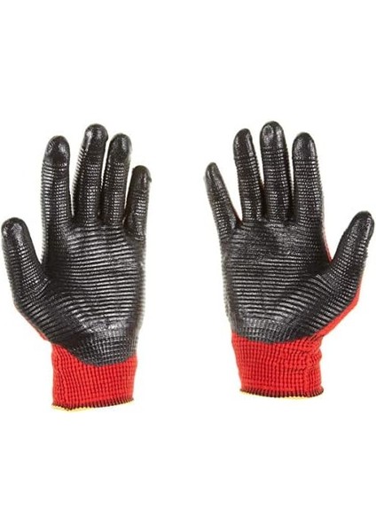 PU17 Pn5 Zebra Örme Nitril Eldiven Çift, No 10, Kırmızı Siyah fiyatları
