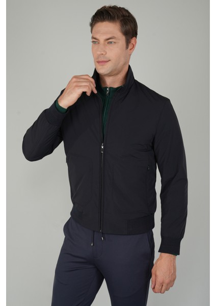 Erkek Triko Detaylı Lacivert Mont MN25K25202_D39