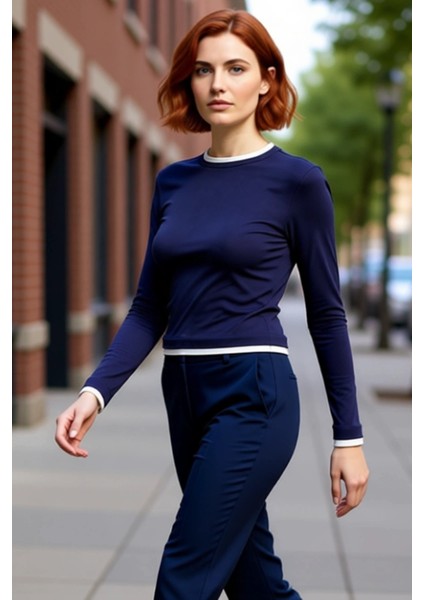 Kadın Casual Bluz Viskon Ribana Fitted Kesim Dik Yaka Uzun Kollu Esnek Kumaş Günlük Kullanım modelleri