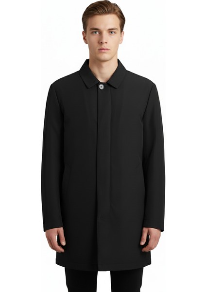 Siyah Comfort Fit Trençkot