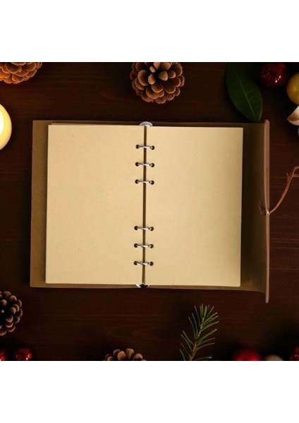 Deri Hatıra Defteri Kahverengi – Yaprak Desenli modelleri