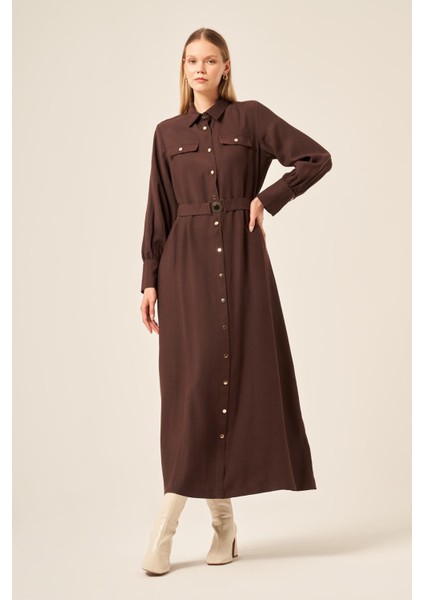 Kadın Tensel Elbise Acı Kahve 31213