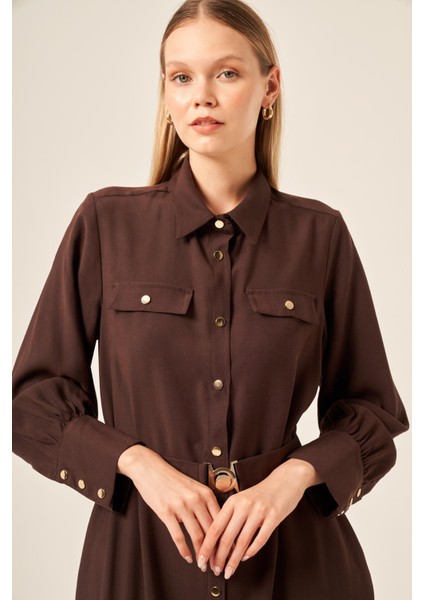 Kadın Tensel Elbise Acı Kahve 31213 fırsatları