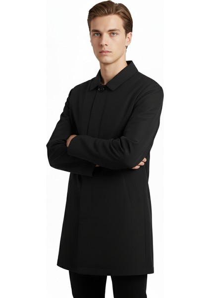 Siyah Comfort Fit Trençkot modelleri