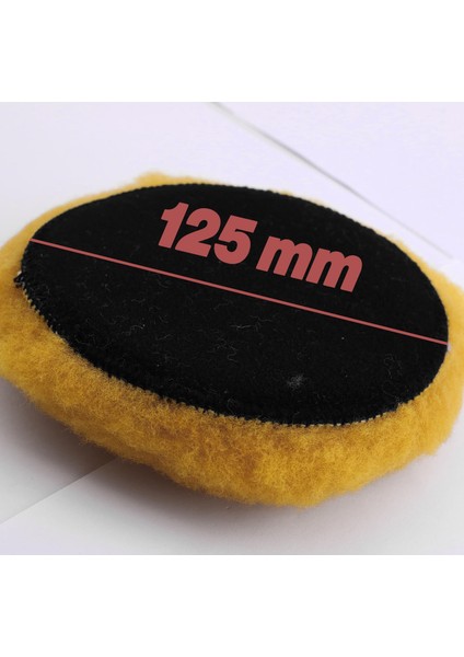 Orta Sert Koyun Kuzu Postu Pedi Ø 125 mm Pasta Cila Polisaj Cırt Tabanlı Yün Sarı Renk ( 3 Adet) fiyatları
