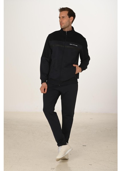 Büyük Beden Pamuklu Erkek Eşofman Takımı Lacivert 5279B-L fiyatları