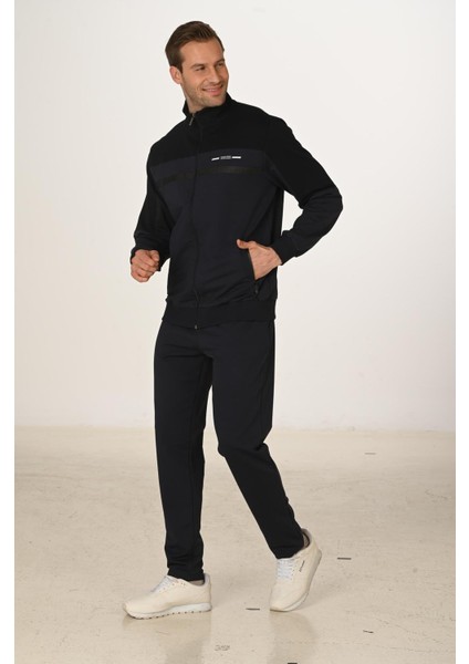 Büyük Beden Pamuklu Erkek Eşofman Takımı Lacivert 5279B-L fırsatları