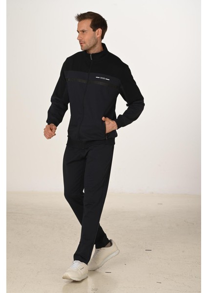 Büyük Beden Pamuklu Erkek Eşofman Takımı Lacivert 5279B-L indirimleri