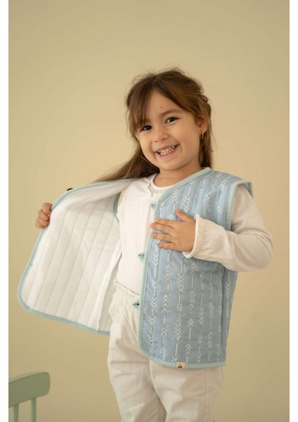 Mavi Desenli Peluş Bebek Yeleği fiyatları