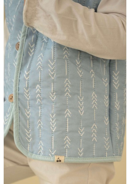 Mavi Desenli Peluş Bebek Yeleği fırsatları