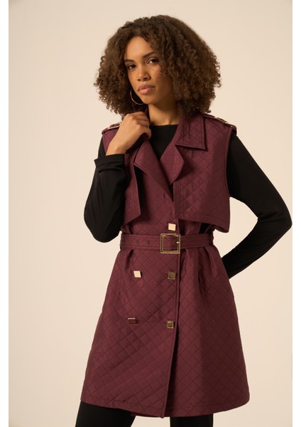 Bayan Kapitone Yelek Mürdüm 31240 fiyatları