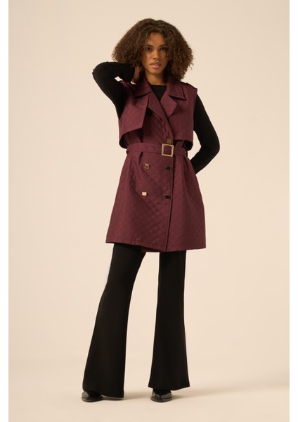 Bayan Kapitone Yelek Mürdüm 31240 modelleri