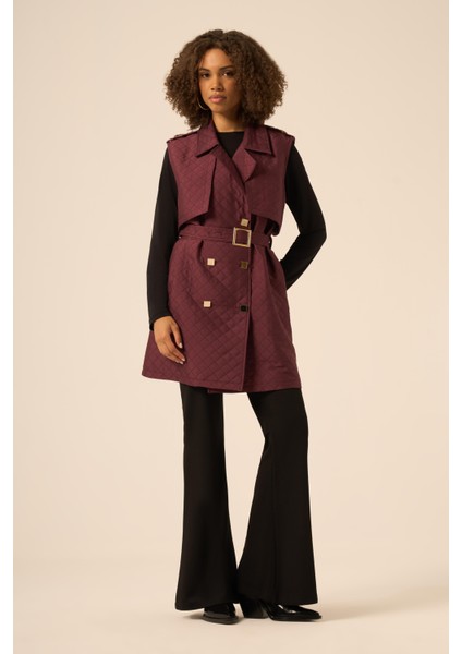 Bayan Kapitone Yelek Mürdüm 31240 fırsatları